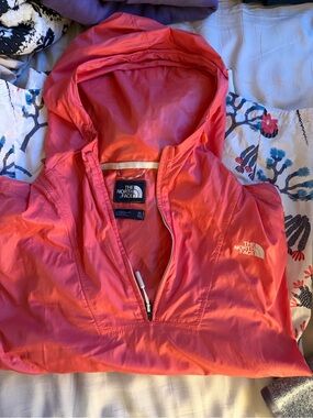 The North Face Coral-Pink Hooded Pullover Anorak